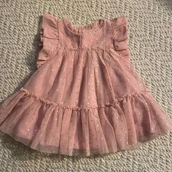 strapless open back dress Wendy Tulle Baby Dress Pale Pink – Angel's Face main image 1
